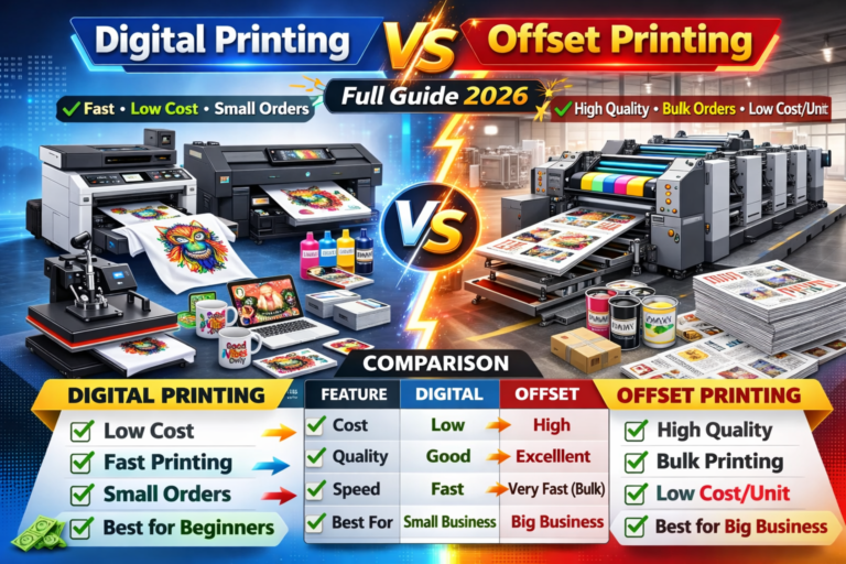digital printing vs offset printing machine comparison